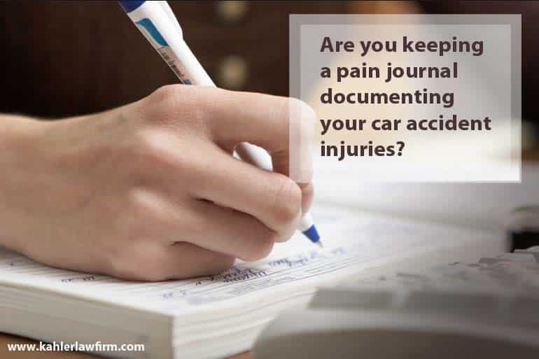 car accident pain journal